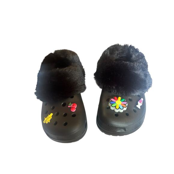 Crocs HTF Limited Mammoth Clogs With Light Up Jibbitz Size W9 M7 Fuzzy Dopamine - Picture 4 of 9